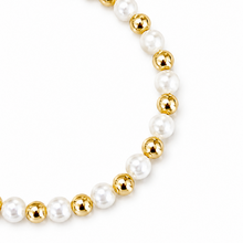 Load image into Gallery viewer, Choker Bold Gold & Pearl