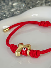 Load image into Gallery viewer, Bracelet Red Initial Eye Knot