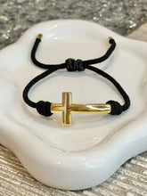 Load image into Gallery viewer, Bracelet Black Faith Knot
