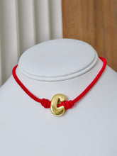 Load image into Gallery viewer, Necklace Red Initial Knot