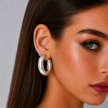 Load image into Gallery viewer, Icon Silver Hoops
