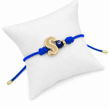 Load image into Gallery viewer, Bracelet Initial Eye Knot
