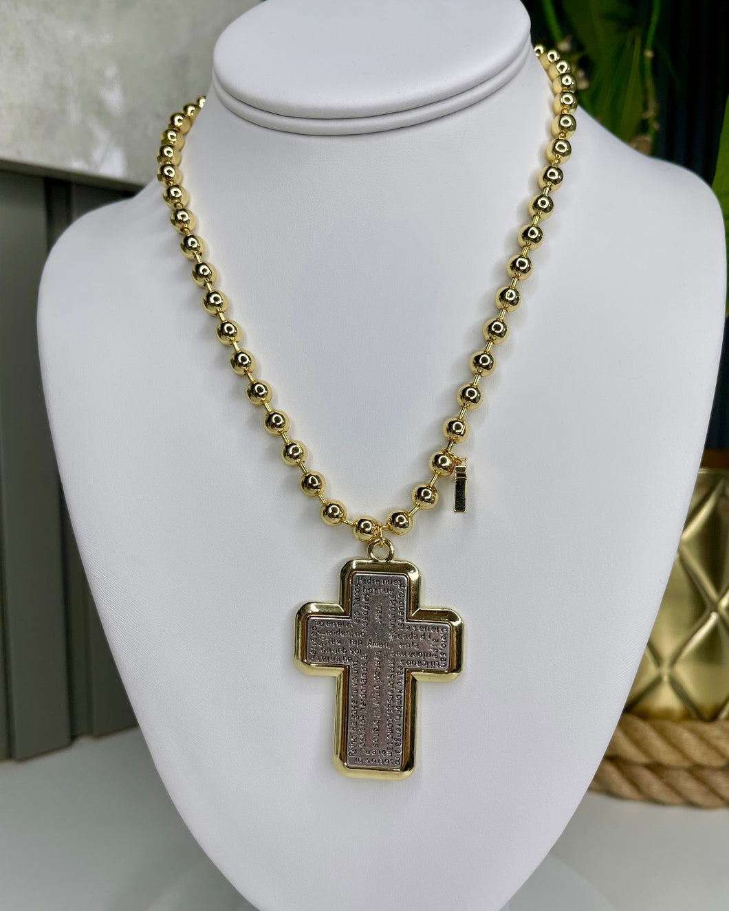 Necklace Cross Prayer Our Father