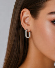 Load image into Gallery viewer, Silver U-Hoop Earrings
