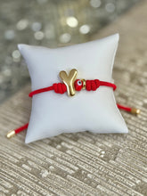 Load image into Gallery viewer, Bracelet Red Initial Eye Knot
