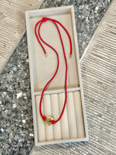 Load image into Gallery viewer, Necklace Red Initial Knot
