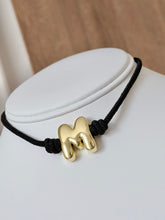 Load image into Gallery viewer, Necklace Black Initial Knot
