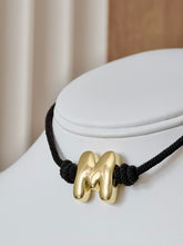 Load image into Gallery viewer, Necklace Black Initial Knot
