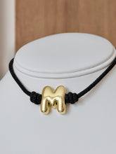 Load image into Gallery viewer, Necklace Black Initial Knot
