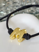 Load image into Gallery viewer, Necklace Black Initial Knot
