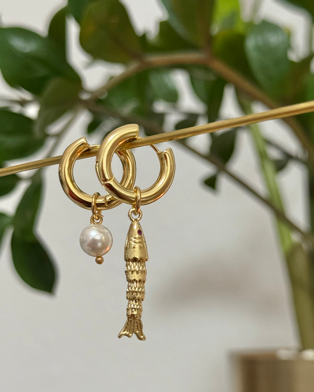 Pearl Fish Earrings