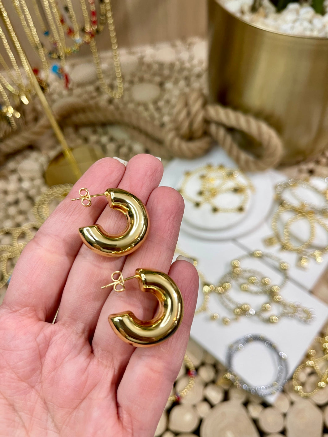 Earrings Plain Gold