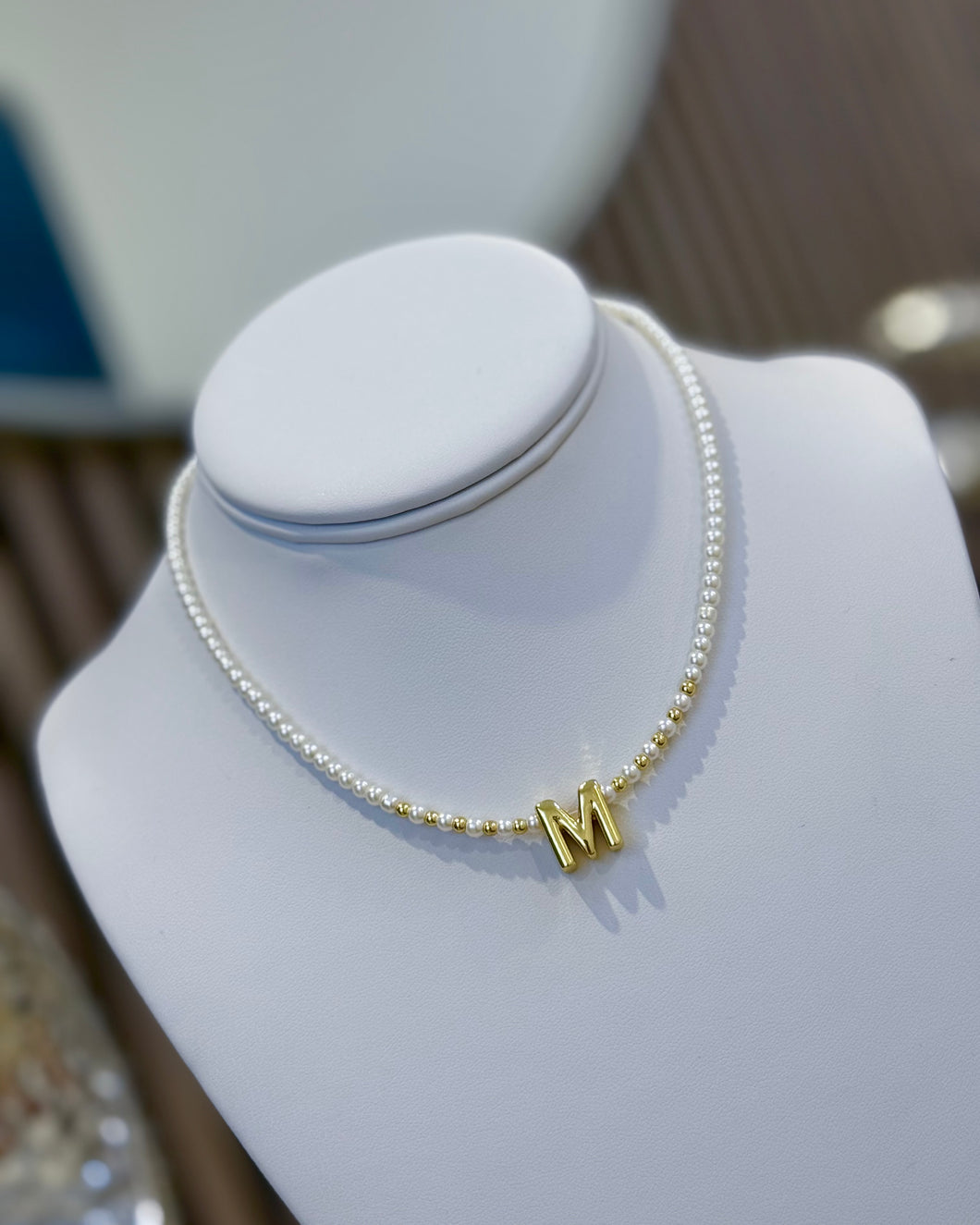 Perlina Initial Choker